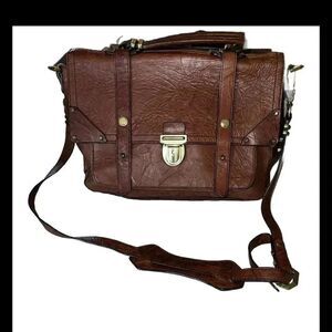OrYany Large Leather Brown Shoulder Handbag Satchel